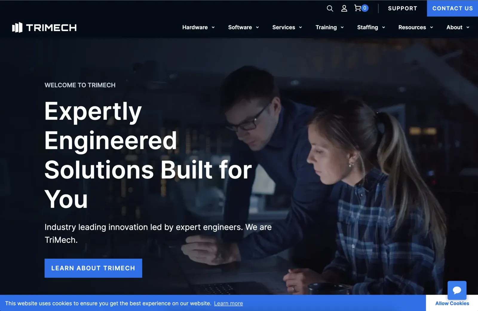 Screenshot of the TriMech website